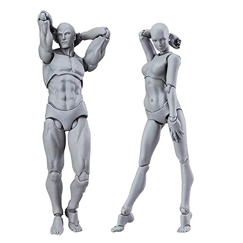 Artists Manikin Art Mannequin Figures Supplies Drawing Tools,Small Drawing Figure Model for Sketching, Painting, Artists Male+Female Set