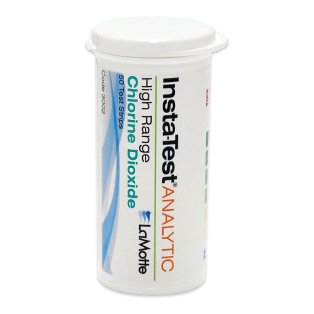 Insta-Test 3002 Chlorine Dioxide Single Factor Test Strip, 0-500ppm Range (Vial of 50 Strips)