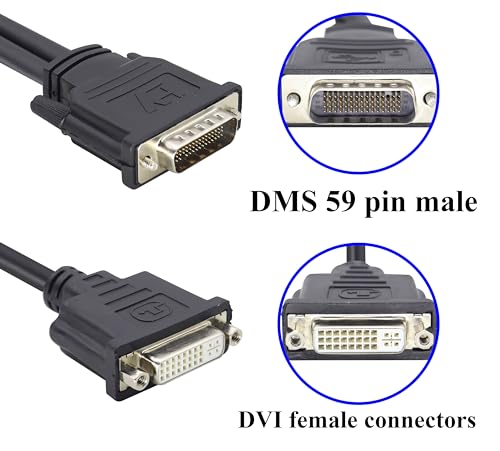 zdyCGTime DMS-59 to DVI Splitter Cable Connector for Du