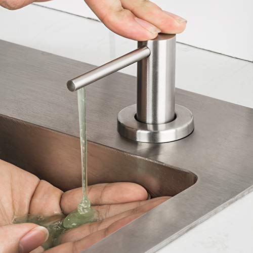 Soap Dispenser for Kitchen Sink Brushed Nickel Stainless Steel Countertop Pump Hand Lotion Built in Bottlend Lotion Built in Bottle