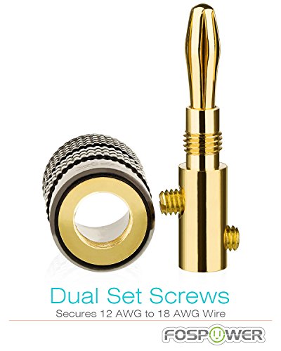 FosPower Banana Plugs 12 Pairs / 24 pcs, Closed Screw 2