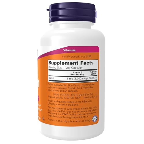 NOW Foods Supplements, Biotin 5,000 mcg, Amino Acid Met