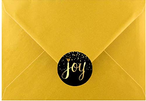 60pack Metallic Gold Merry Christmas Joy Stickers Label