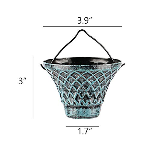 Rain Chains 8.5 Ft, Gutter Downspouts Diverter Outdoor Metal Copper Plaid Rainwater Extensions, 12 Cups
