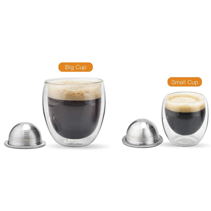 Reusable Vertuo Capsules Stainless Steel Refillable Coffee Pods for Nespresso Vertuo Coffee Machines GCA1 and ENV135S