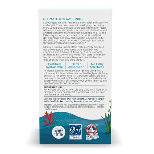 Ultimate Omega Jr., Strawberry - 90 Mini Soft Gels - 680 Total Omega-3s with EPA &amp; DHA - Brain Health, Mood, Learning - Non-GMO - 45 Servings