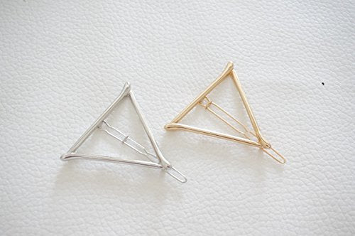 ANGELANGELA Dainty Gold Silver Hollow Triangle Geometric Hairpin