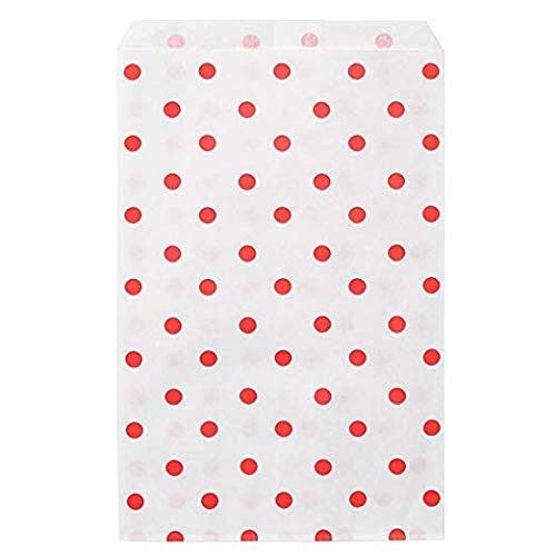 RJ Displays-100 pcs Pack Red Dot Paper Gift Bags Shoppi