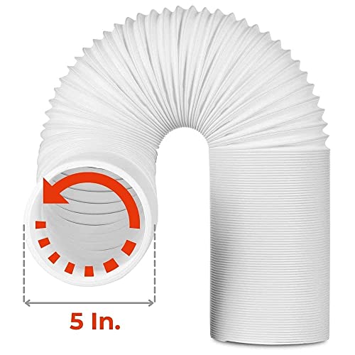 Portable Air Conditioner Universal Exhaust Hose - 5 Inch Diameter, 78 Inch Length, Anti-Clockwise Thread