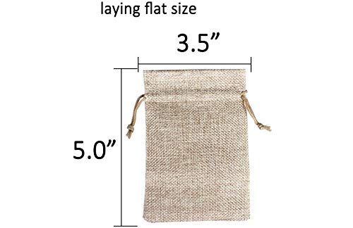 FASOTY Lot of 24 3.5x5 Inch Burlap Bags with Drawstring