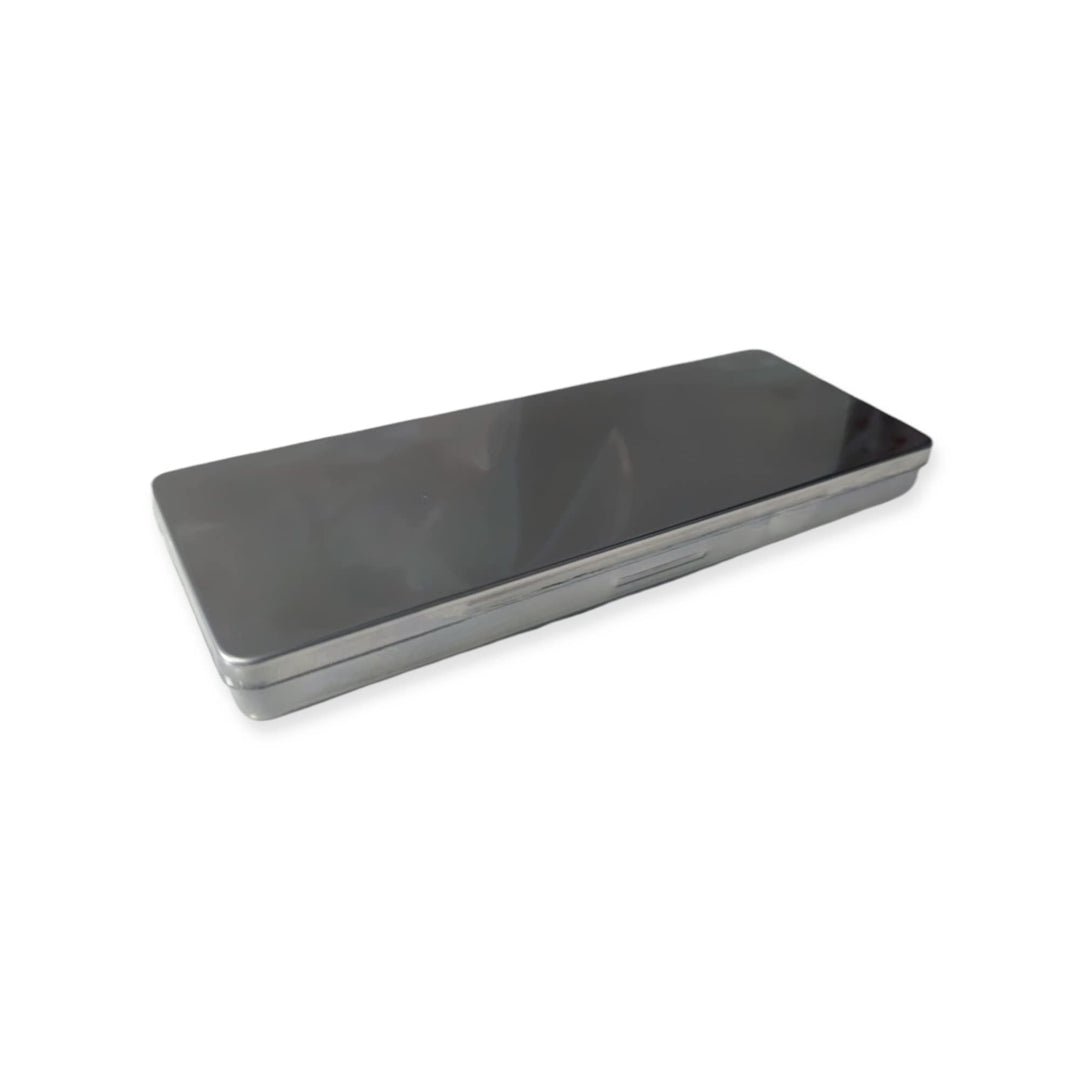 Metal Pen Pencil Case Stationery Box Empty Hinged Stainless Steel Box School Supplies Pen Holder Makeup Brushes Organizers