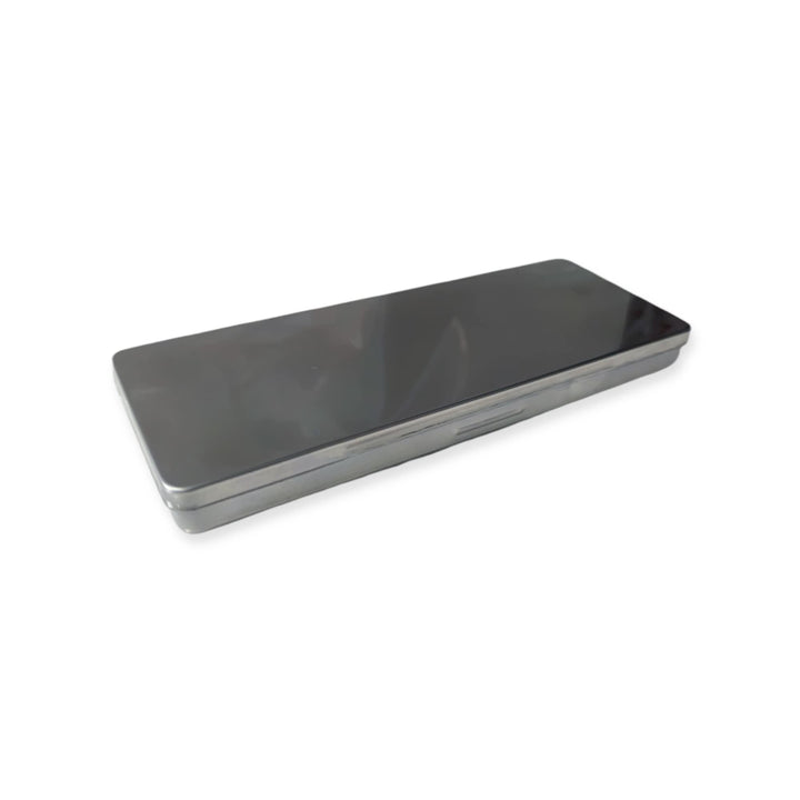 Metal Pen Pencil Case Stationery Box Empty Hinged Stainless Steel Box School Supplies Pen Holder Makeup Brushes Organizers