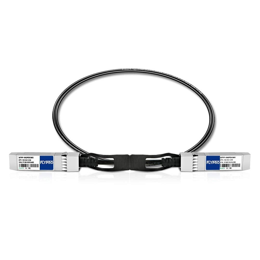 0.5m(1.6ft) SFP+ Cable, 10G DAC Cable, SFP to SFP Twinax Cable, Passive DAC Cable for Cisco SFP-H10GB-CU0.5M, Ubiquiti, Netgear, Mikrotik, Supermicro | Length Options: 0.5m-7m