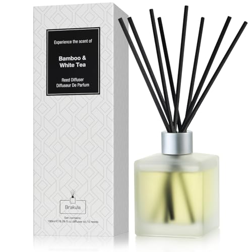 Reed Diffuser Set, French Pear &amp; White Musk Scented Oil Diffuser with 10 Reed Sticks, 6.1 oz /180ml, Home Fragrance for Bedroom Bathroom Living Room, Home &amp; Office Decor