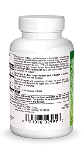 Source Naturals Vegan True, Non-Fish Omega-3s, EPA-DHA 