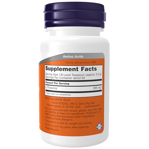 Supplements, L-Theanine Pure Powder, Tension Management*, Amino Acid, 1-Ounce