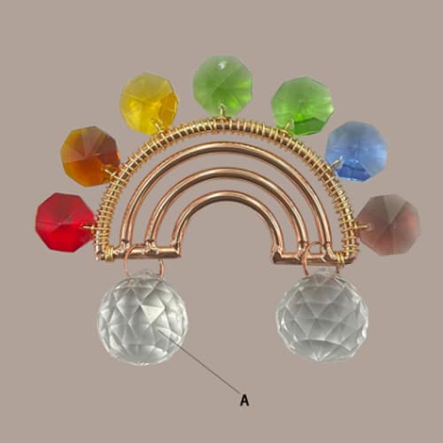 Naturemama K9 Crystal suncatcher Rainbow Maker Hanging Prism Ornament Pendant Home Garden Car Decoration 6Pack Gift Kit Sun Catchers Indoor Window (Gold)