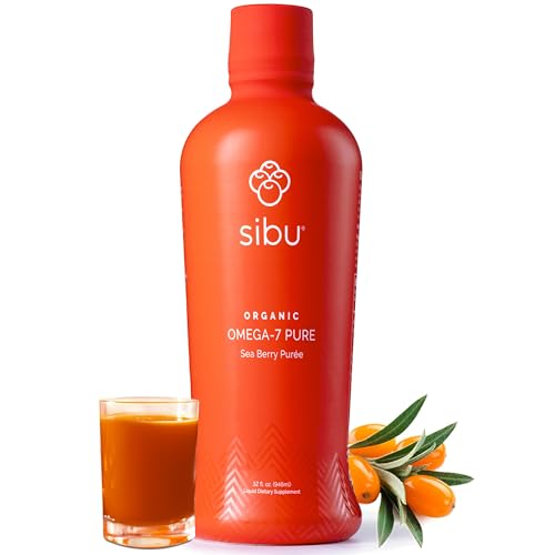 Omega 7 Pure, 100% Pure Sea Buckthorn Juice (32 oz), USDA Organic – Boosts Immune System, Supports Cardiovascular Health, Amazing for Skin Hair and Nails