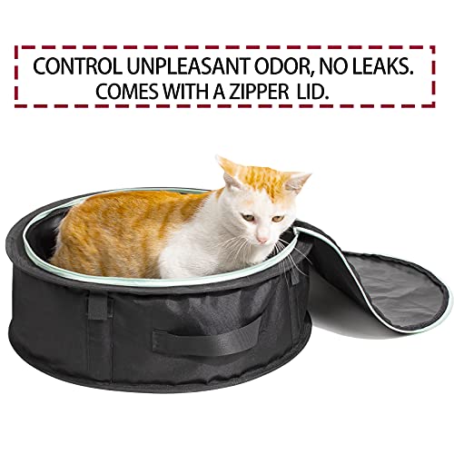 Barrpet Prevent Litter Scatter Design.Collapsible Portable Cat Litter Box with Lid and Handle Standard for Travel Light Weight Leak-Proof, Sturdy, Easy to Clean(17.7X17.7X5.9)