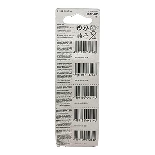 A23 12V Alkaline 23-A replacement battery 23AE GP - 5 P