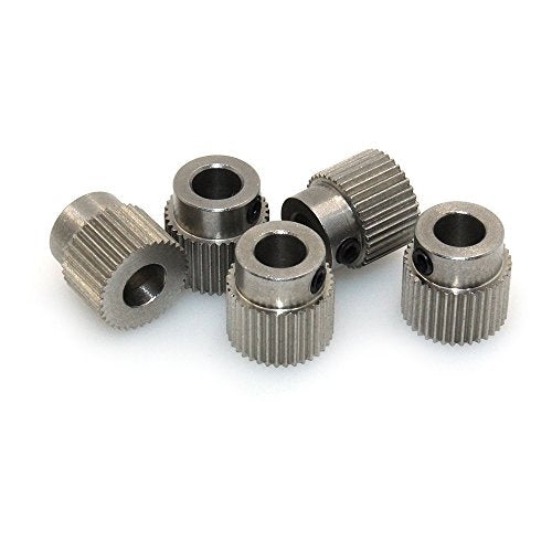 Extruder Pulley 36Teeth Bore 5mm Stainless Steel Drive Gear for 1.75mm & 3mm 3D Printer Filament (Pack of 5pcs)