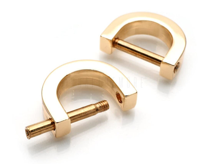 1/2 Inch (Inside Width) D-Rings with Closing Screw Shackle DIY Purse Handle Connector Dee Ring Leather Craft 4 pcs WP62 (Gold)