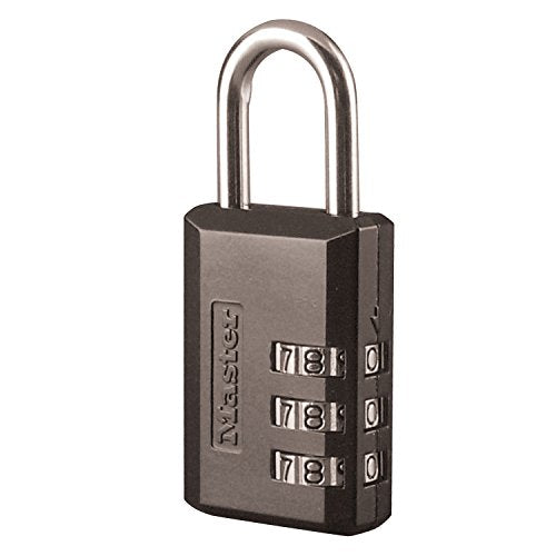 Black Combination Padlock, Indoor Gym Locker Lock with Customizable 3-digit Code for Luggage, Backpacks, Cabinets, 647D