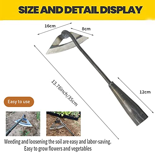 2Pcs Gardening Tools Hollow Hoe, All-Steel Hardened Hollow Hoe, Sharp Edge Garden Weeding Tools, Hoe Garden Tool Hand Shovel Weed Puller for Backyard Loosening Farm Planting Weeding ( Long Handle)