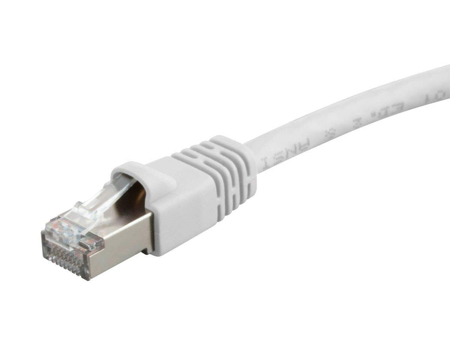 - 124336 Cat6A Ethernet Patch Cable - Network Internet Cord - RJ45, 550Mhz, STP, Pure Bare Copper Wire, 10G, 26AWG, 3ft, White