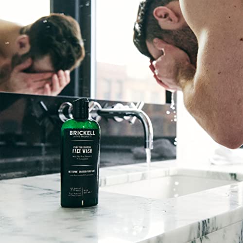 Brickell Men&#39;s Purifying Charcoal Face Wash for Men, Natural and Organic Daily Facial Cleanser, 8 Ounce, Scented