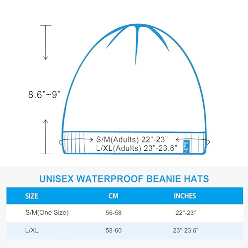Waterproof Beanie Hat for Men and Women Acrylic Outer for Winter Cold Weather, Membrane Insulated Fleece Liner, Black Solo, L/XL (58-60cm)