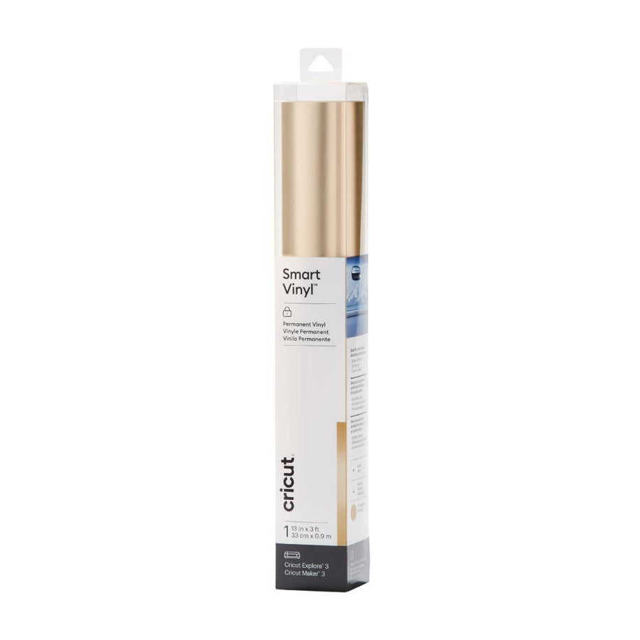 Smart Permanent Matte Metallic Vinyl (13in x 3ft, Champagne) for Outdoor Crafts, For Explore 3 & Maker 3, Create DIY Projects, Decals, Stickers & More, All-Weather & Fade-Proof