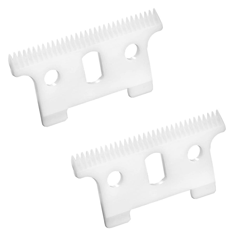 2pcs Replacement Ceramic Blade for andis Gtx GTO T-Outliner Trimmer Ceramic movable blade 32 teeth Replacement T Blade (WHITE)