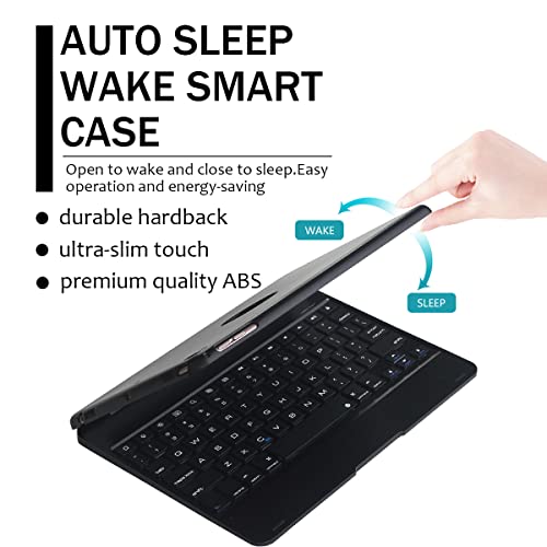 Keyboard Compatible with ipad 6th Generation, Compatible for ipad pro 9.7 inch,for ipad 5th Gen, for ipad Air 2 &amp; 1 Keyboard, 130° Folio Hard Back Cover, Ultra Slim, Auto Wake/Sleep - Black