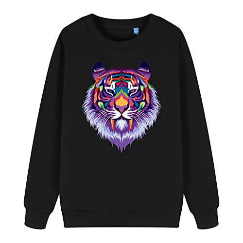 Iron On Transfer Patches for Clothing 4Pcs Colorful Lions Tiger Heat Transfers Sticker On Clothes for T-Shirt Jeans Applications