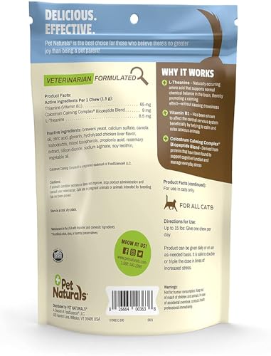Calming Chews for Cats, 30 Chews - Behavioral Support and Anxiety Relief for Travel, Boarding, Vet Visits and High Stress Situations