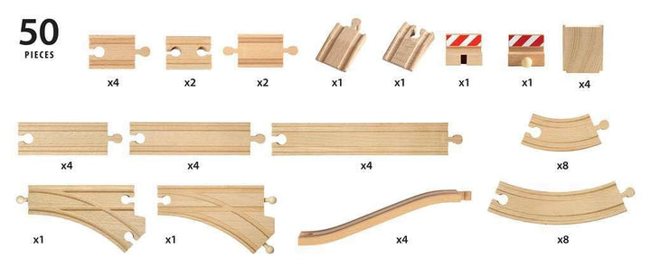 BRIO 33772 Special Track Pack - 50 Piece Set of Wooden 