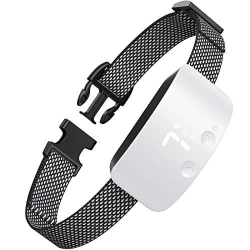 Bark Collar for Dogs,Rechargeable Anti Barking Training Collar with 7 Adjustable Sensitivity and Intensity Beep Vibration for Small Medium Large Dogs (White)