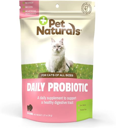 Daily Probiotic for Cats, 30 Chews - Digestive and Immune Support Supplement for Cats