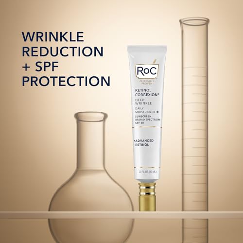 Retinol Correxion Deep Wrinkle Daily Face Moisturizer with Sunscreen SPF 30, Skin Care for Fine Lines, Dark Spots, Post-Acne Scars, Stocking Stuffers for Men & Women, 1 Ounce (Packaging May Vary)