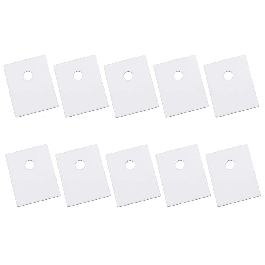 10pcs TO-3P Alumina Ceramic Sheet Ceramic Transistor Triac Thyristor Insulator Insulation Protection Mica 20x25x1mm, White