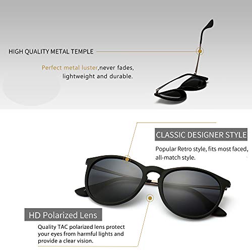 SUNGAIT Vintage Round Sunglasses for Women Men Classic 