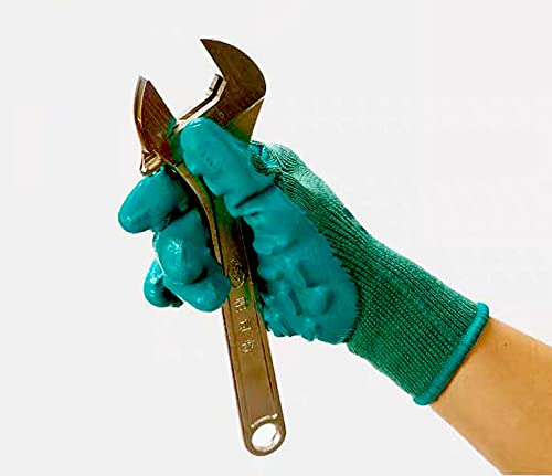 Large Anti-Vibration Rubber Latex Utility Gloves, Wear-Resistant, Non-Slip, Protective for Handheld Tools and Machinery