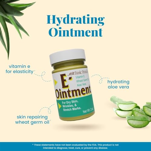 - Basic Brands - Vitamin E Ointment - 2 oz - Moisture Enhancing - Can Help Reduce Appearance of Scars, Stretch Marks, Fine Lines & Wrinkles - Pack of 3