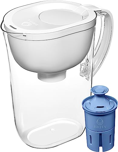 Large Water Filter Pitcher for Tap and Drinking Water with 1 Elite Filter, Reduces 99% Of Lead, Lasts 6 Months, 10-Cup Capacity, BPA Free, White