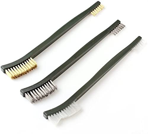 3pcs Mini Wire Brush Set, Rust Paint Metal Cleaner, Cleaning Welding Slag and Rust, Handy Steel / Nylon / Brass Brush Set Suitable for Cleaning Paint / Rust / Dirt