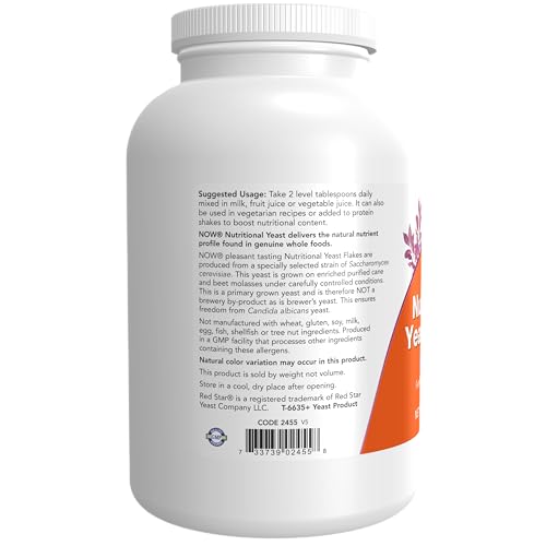 NOW Foods Supplements, Nutritional Yeast Flakes, Fortif