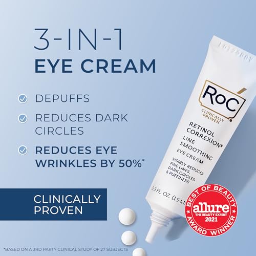 Retinol Correxion Under Eye Cream for Dark Circles & Puffiness, Daily Wrinkle Cream, Anti Aging Line Smoothing Skin Care Treatment, Stocking Stuffers for Men & Women, 0.5 oz (Packaging May Vary)