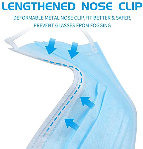 50 PCS Disposable 3-Ply Safety Face Mask for Personal Health