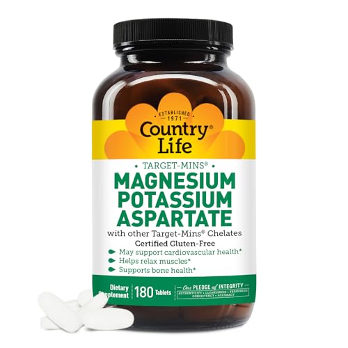 Magnesium and Potassium Supplement for Heart Health, Cardiovascular Support, Immune System and Bone Health, Gluten-Free